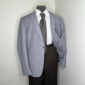 Mens 40S Blazer Gray 1 Button Large 44" Casual Sport Coat Suit Jacket